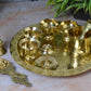 Pure Brass 9-Inch Pooja Thali Set (650g)