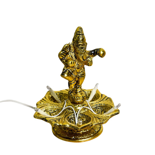 Ganesh Idol Diya | LED Bulb Light Electric Deepak | 5 Inches | 150g