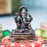Copper Ganesha Idol, 1.6 Inc, 45g, Patina Antique Finish, 1 Pc