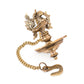 Brass Hanging Diya | Ethnic Big Peacock Design Oil Lamp (Medium, Pack of 1)