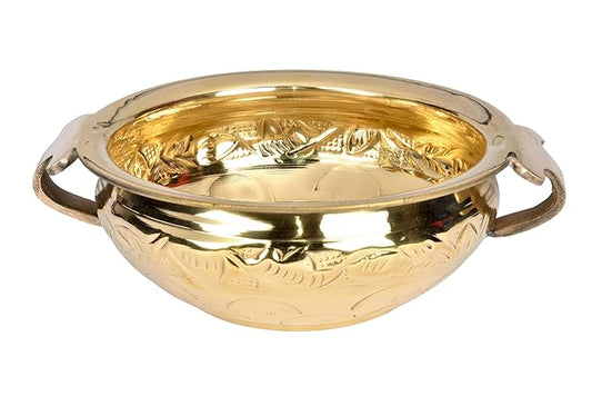 Pure Brass Urli Bowl | Solid Hammered Design | Decorative Bowl 6.5" | 500 ML | Festive Decor | Floating Candle Bowl | Pooja Essential | Home & Office Accent