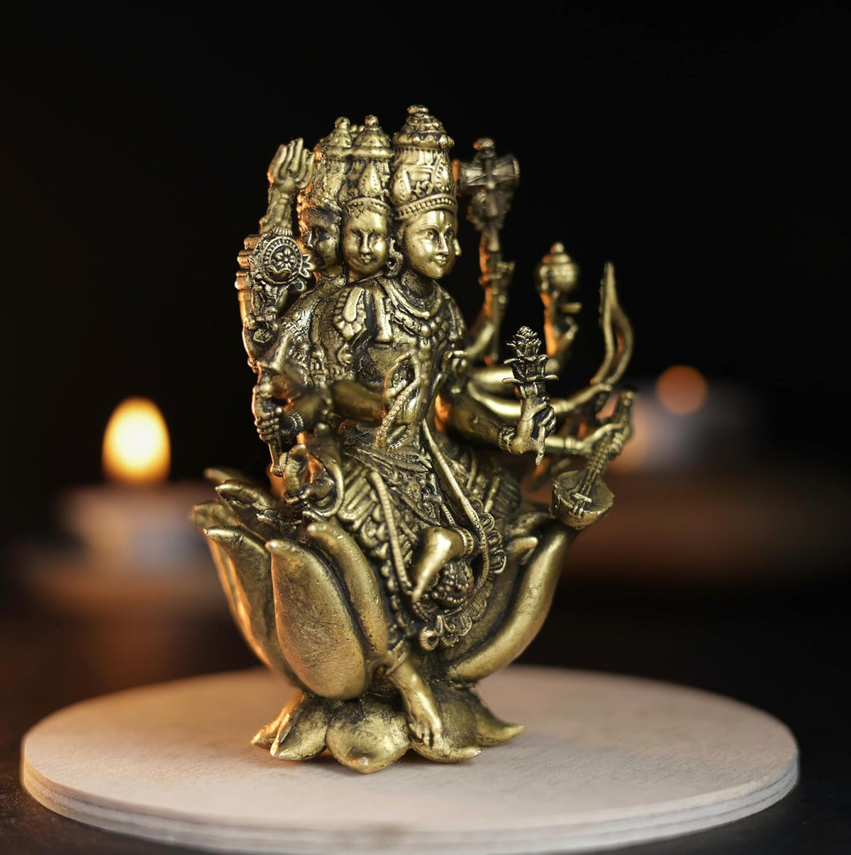 Gayatri Devi Panchloha Idol | 3 Inches Height | 320 Gram Handmade Traditional Hindu Religious Statue