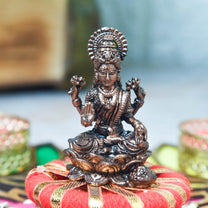 Copper Lakshmi Idol with Patina Antique Finish, 1.75-Inch