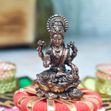 Copper Lakshmi Idol with Patina Antique Finish, 1.75-Inch