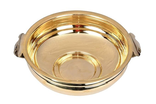 Pure Brass Plain Design Urli/Uruli/Urali | Decorative Bowl for Living Room Decor | 11.25 Inches | Traditional Home Accent for Spiritual and Aesthetic Purposes