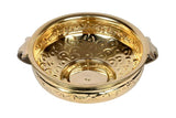 Pure Brass Solid Hammered Design Urli Bowl | 10-Inch Decorative Uruli (500 ML) | Traditional Brass Bowl for Home, Pooja & Festive Décor | Perfect for Floral & Candle Arrangements