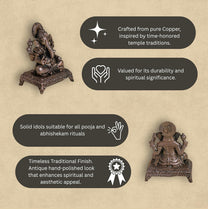 Peeta Ganesha Idol | 60 gm Brass ,5 inches Finish Ganpati Murti | Sitting Ganesh Statue for Home Temple