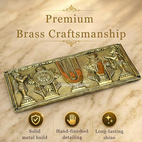 Pure Brass shanku Chakra Hanging Wallplate 10 X 4 inches, 1.10 kg Weight