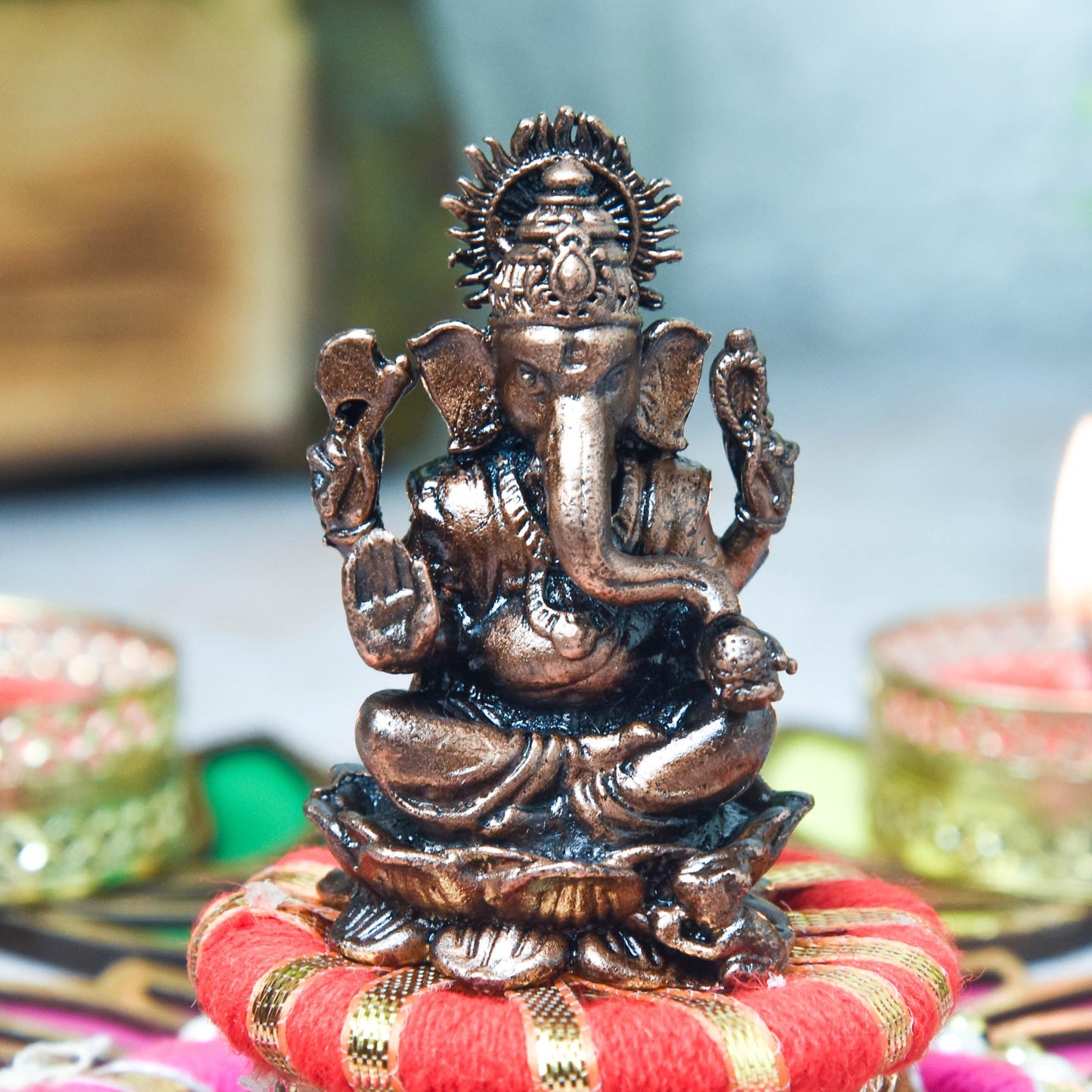 Copper Ganesha Idol, 110g, 2.2-Inch, Pack of 1