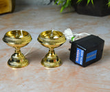 Pure Brass LED Bulb Light Electric Kuber Nanda Diya | 2.5 Inches, 200gm
