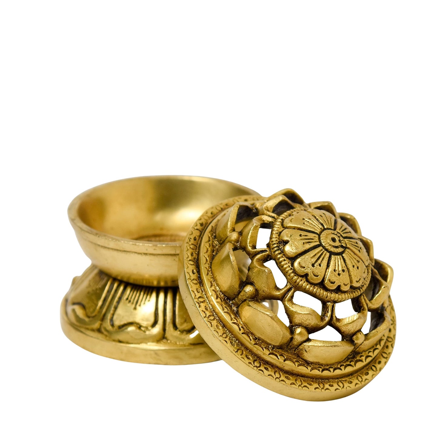 Pure Brass shanku Chakra Table Diya