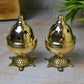 Brass Tortoise Covering Akhand Nanda Diya, 4 inches, Brass Colour, Pack of 1 Pair