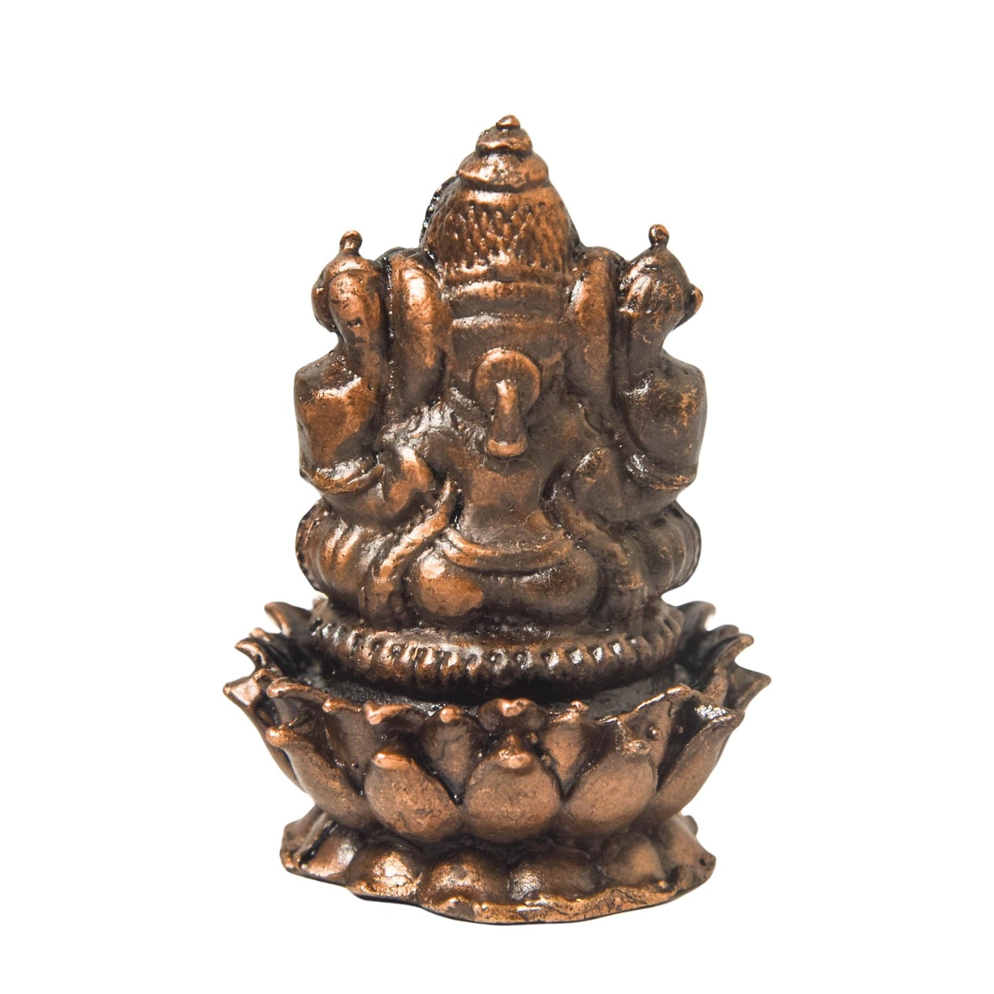 Copper Ganesha Idol, 2-Inch, 140g, Patina Antique Finish