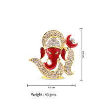 OM Design Ganesha Ganpati Stone Idol | 6.5 CM, Gold