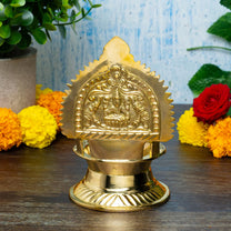 Gaja Lakshmi Kamakshi Diya for Pooja | 5.5 Inch, 350g