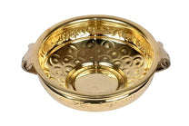 Pure Brass Hammered Design Urli Bowl | 9.5-Inch Decorative Uruli for Home & Living Room Décor | Traditional Brass Urali for Pooja, Festive & Floral Decoration