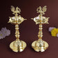Brass Peacock Diya Set of 2  ,28 inches 1000 grams | Traditional Oil Lamp for Pooja Home Decor  | Handcrafted Metal Tabletop Lamps