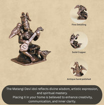 Matangi Devi Idol | 50 gm ,5 inches Murti | Antique Finish Metal God Statue for Home Temple |