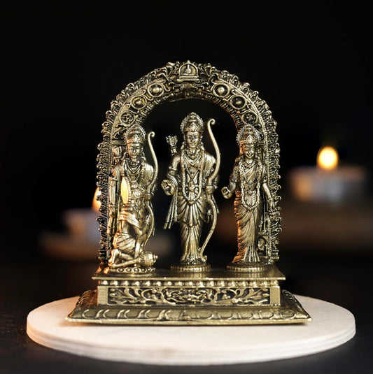 Ram Darbar Panchloha Idol | 3 Inches Height | 300 Gram Handmade Shri Ram Sita Lakshman Hanuman Religious Statue
