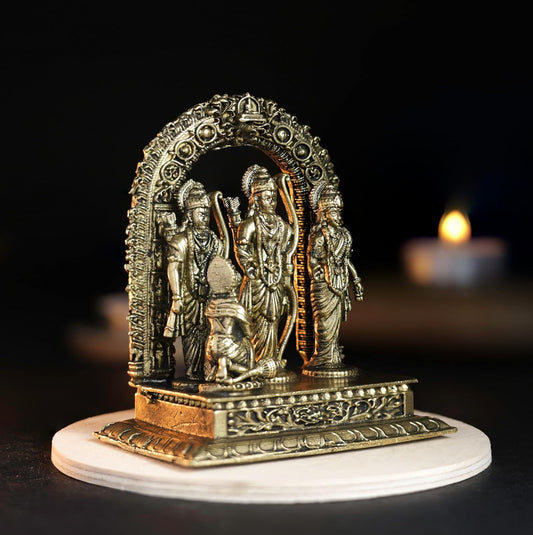 Ram Darbar Panchloha Idol | 3 Inches Height | 300 Gram Handmade Shri Ram Sita Lakshman Hanuman Religious Statue