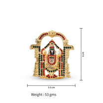 Tirupati Balaji Stone Idol | 3 Inches, Gold(Red Sequins)
