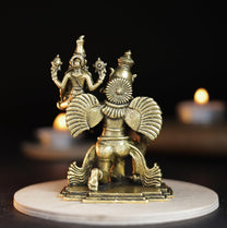180 gm Lakshmi Narayan on Garuda panchloha | Size 8 × 6 × 5 cm | Handcrafted Traditional Hindu God Statue