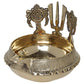 Brass Shanku Chakra Namah Kuber Deep, 4 Inches, 330 gm