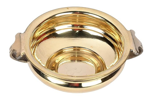 Pure Brass Urli Bowl | Solid Plain Design | 6.25" Decorative Urli (500 ML) for Home & Pooja Décor | Traditional Uruli for Floral & Festive Decoration