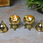 Brass Tortoise Covering Akhand Nanda Diya, 4 inches, Brass Colour, Pack of 1 Pair