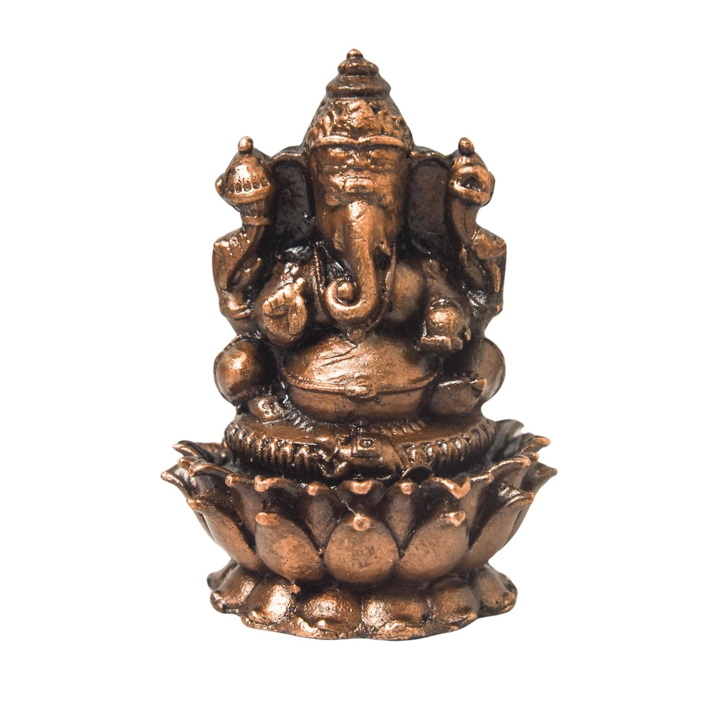 Copper Ganesha Idol, 2-Inch, 140g, Patina Antique Finish