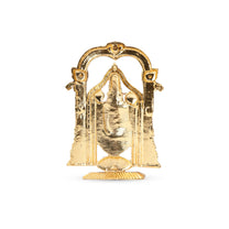 Tirupati Balaji Stone Idol | 4 Inches, Gold (Red Sequins)