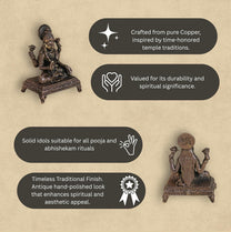 Peeta Lakshmi Idol | 60 gm Brass,5 inches  Finish Lakshmi Murti | Sitting Goddess Laxmi Statue for Home Temple.