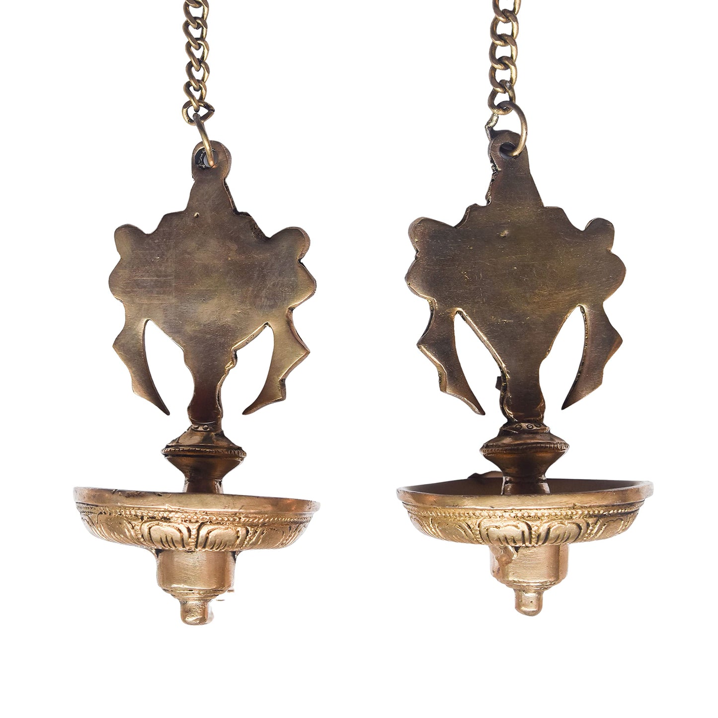 Pure Brass shanku Chakra Diya | Pair