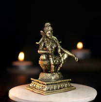 260 gm Ayyappa Panchloha Idol 8 cm Height | Solid Panchaloha God Statue for Home Pooja, Temple, Office & Gifting