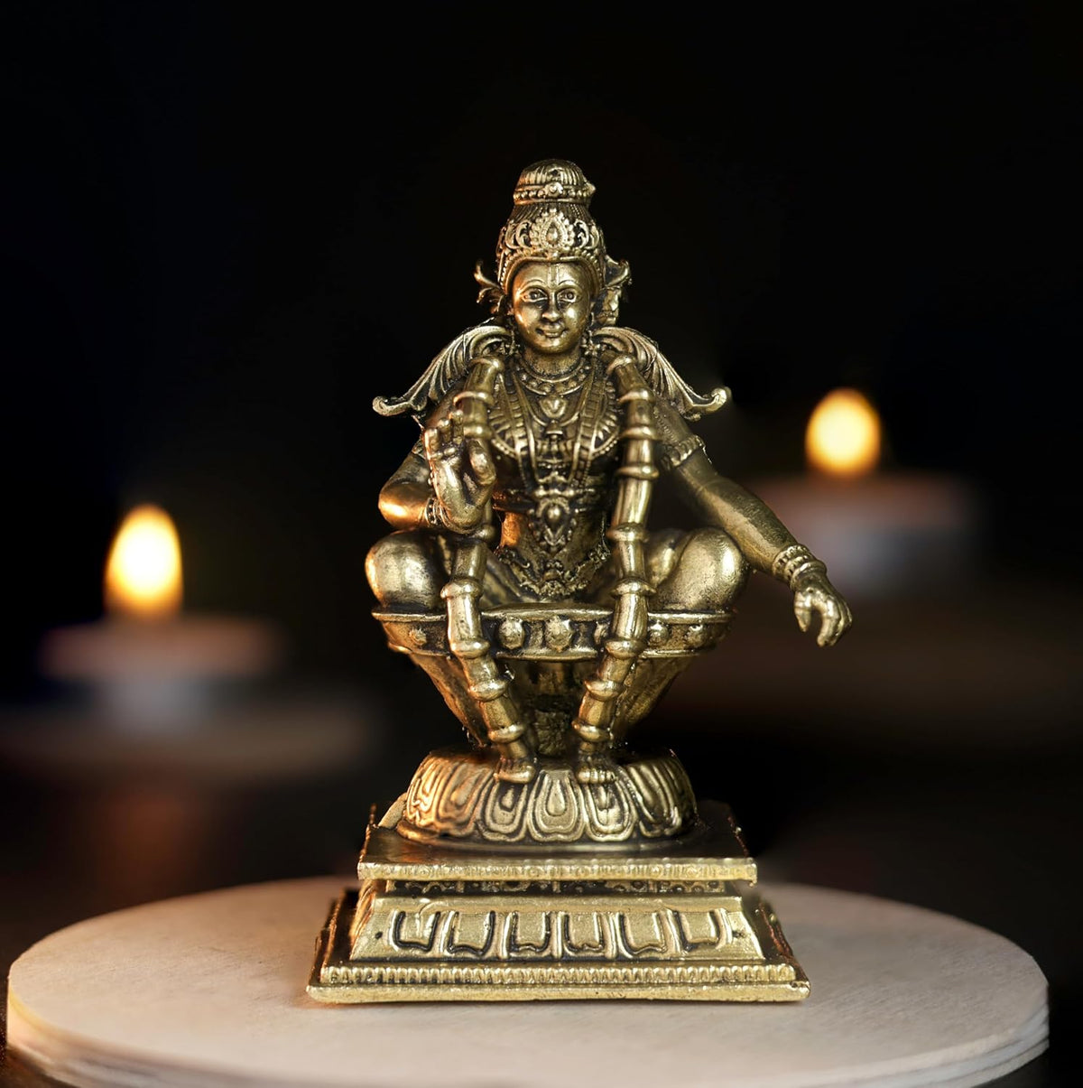260 gm Ayyappa Panchloha Idol 8 cm Height | Solid Panchaloha God Statue for Home Pooja, Temple, Office & Gifting