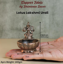 Varahi Urli with Idol | 140 gm ,7.5 inches Brass Finish Decorative Urli Bowl with Goddess Varahi
