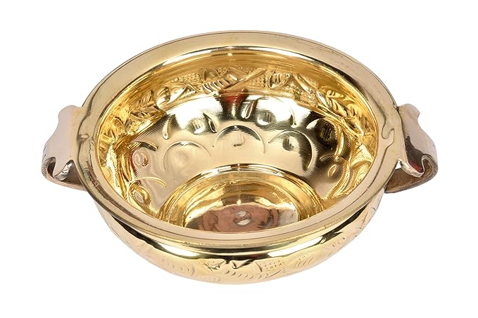 Pure Brass Urli Bowl | Solid Hammered Design | Decorative Bowl 6.5" | 500 ML | Festive Decor | Floating Candle Bowl | Pooja Essential | Home & Office Accent