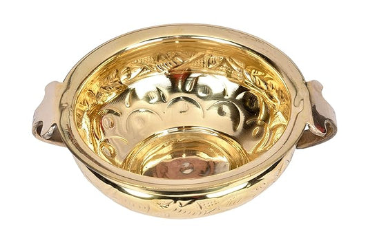 Pure Brass Urli Bowl | Solid Hammered Design | Decorative Bowl 6.5" | 500 ML | Festive Decor | Floating Candle Bowl | Pooja Essential | Home & Office Accent