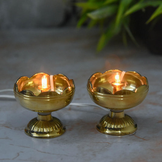 Brass LED Bulb Light Electric Tamator Nanda Diya | 1.5 Inches | 80g