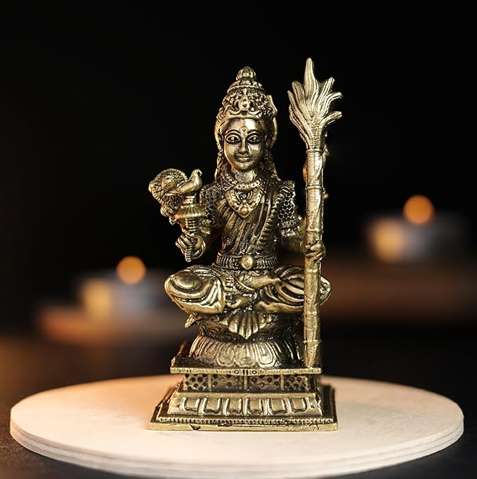 240 gm Rajarajeshwari Panchloha Idol | 3 Inches Height | Handmade Traditional Goddess Rajarajeshwari Religious Statue