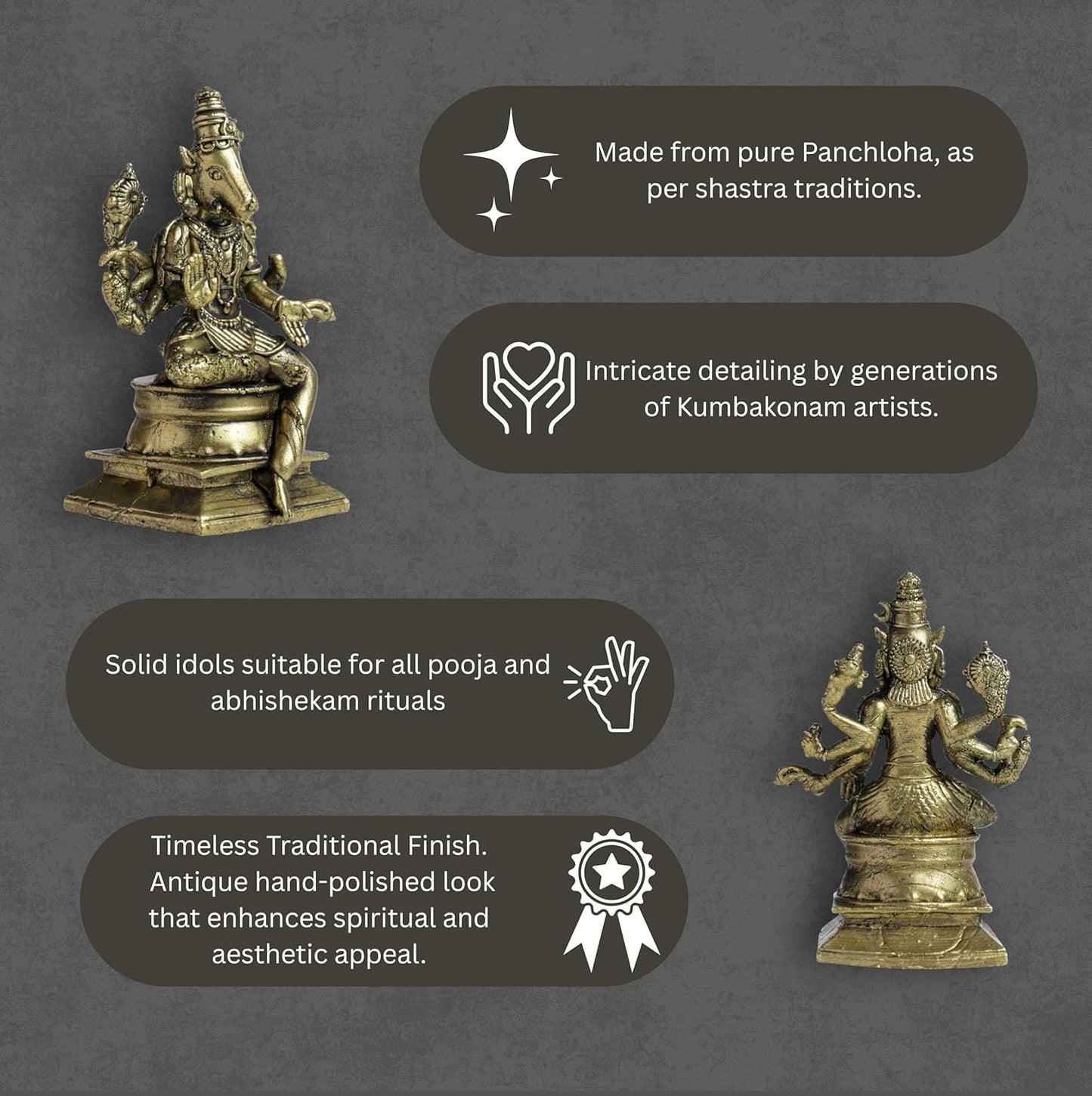Varahi Amman Panchaloha Idol | Handcrafted Mini Brass Finish | 7 cm | 140G | Hindu Goddess Idol