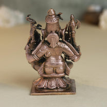 Shiva Parvati Idol | 300 gm ,8 inches Brass Finish Shiv Parivar Murti |  Vastu Decor & Spiritual Gift