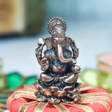 Copper Ganesha Idol, 1.6 Inches, 40g, Patina Antique Finish