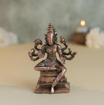 Varahi Idol | 140 gm , 7.5 inches 8 Hands Murti | Antique Finish Metal God Statue for Home Temple |