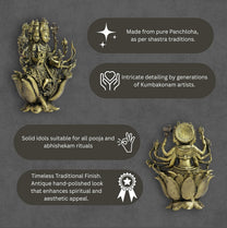 Gayatri Devi Panchloha Idol | 3 Inches Height | 320 Gram Handmade Traditional Hindu Religious Statue
