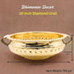 Diamond Carving Urali Bowl 10" | 740 gm Decorative Brass Bowl & Platter | Home Decor, Pooja & Gifting | Brass | Gold