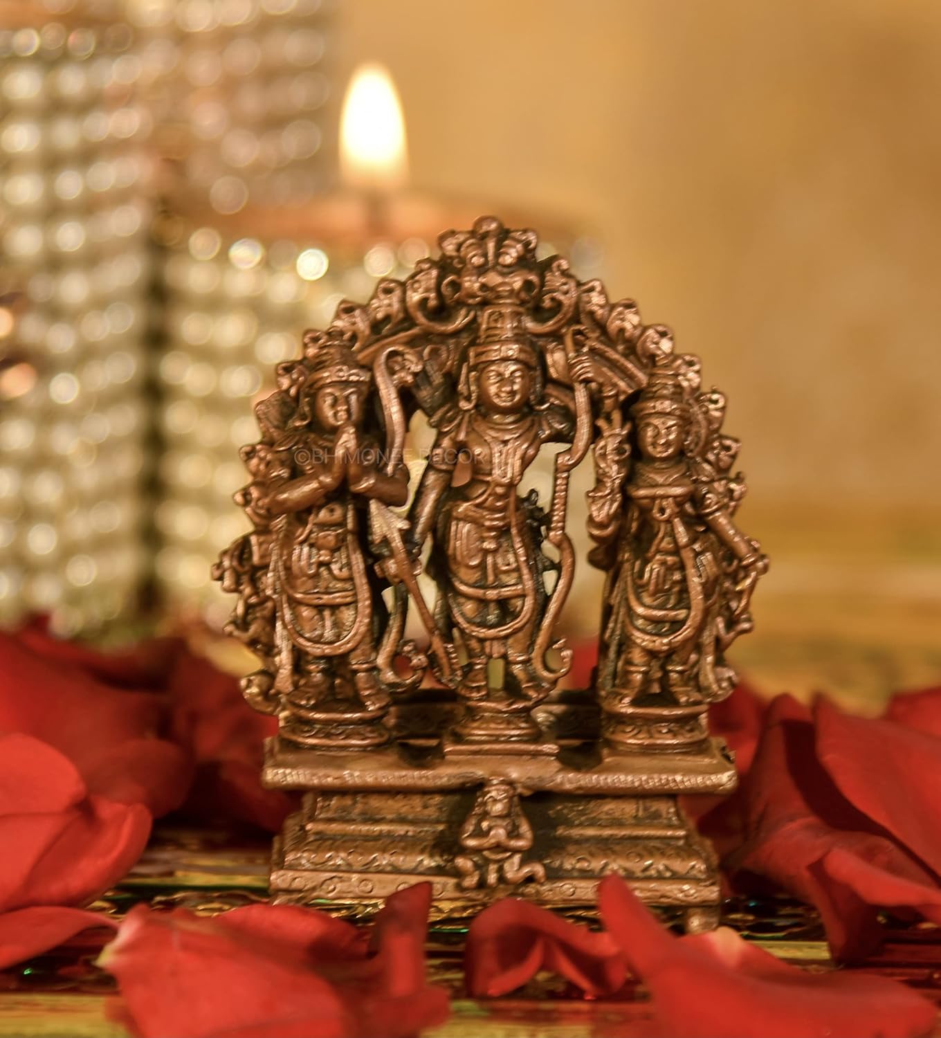 Buy Pure Copper Handmade Lord Ram Darbar Murti | Bhimonee Decor