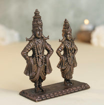Panduranga Vittala Idol | 200 gm Brass ,8 inches Finish God Statue | Vitthal Rukmini Murti for Home Temple.