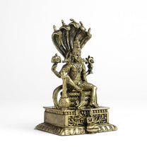 210 gm Sitting Vishnu Panchloha Idol | 8 CM Height | Handmade Traditional Lord Vishnu Religious Statue