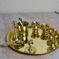 Brass Pooja Thali Set, 10-Inch Floral Design, 800 gm
